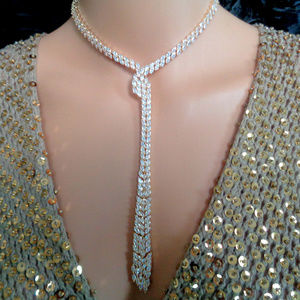 GLAMURE ITALIAN DESIGN DIAMOND NECKLACE 14K GOLD F